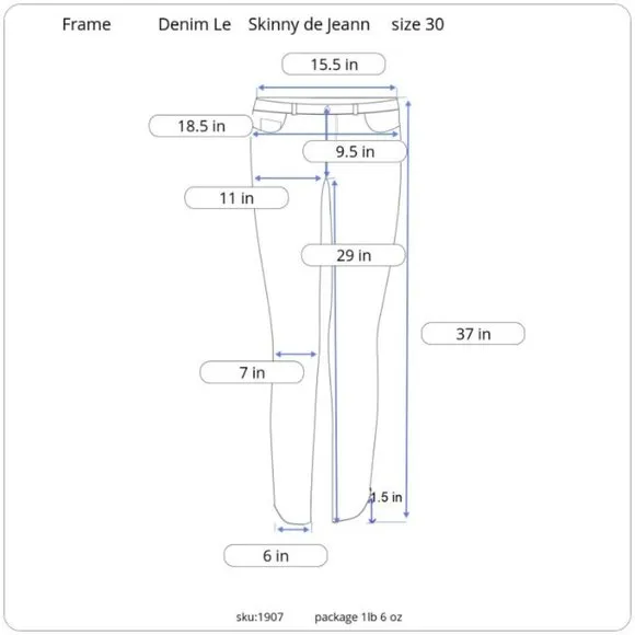 Frame Denim Le Skinny de Jeanne hem  cropped size 30‎