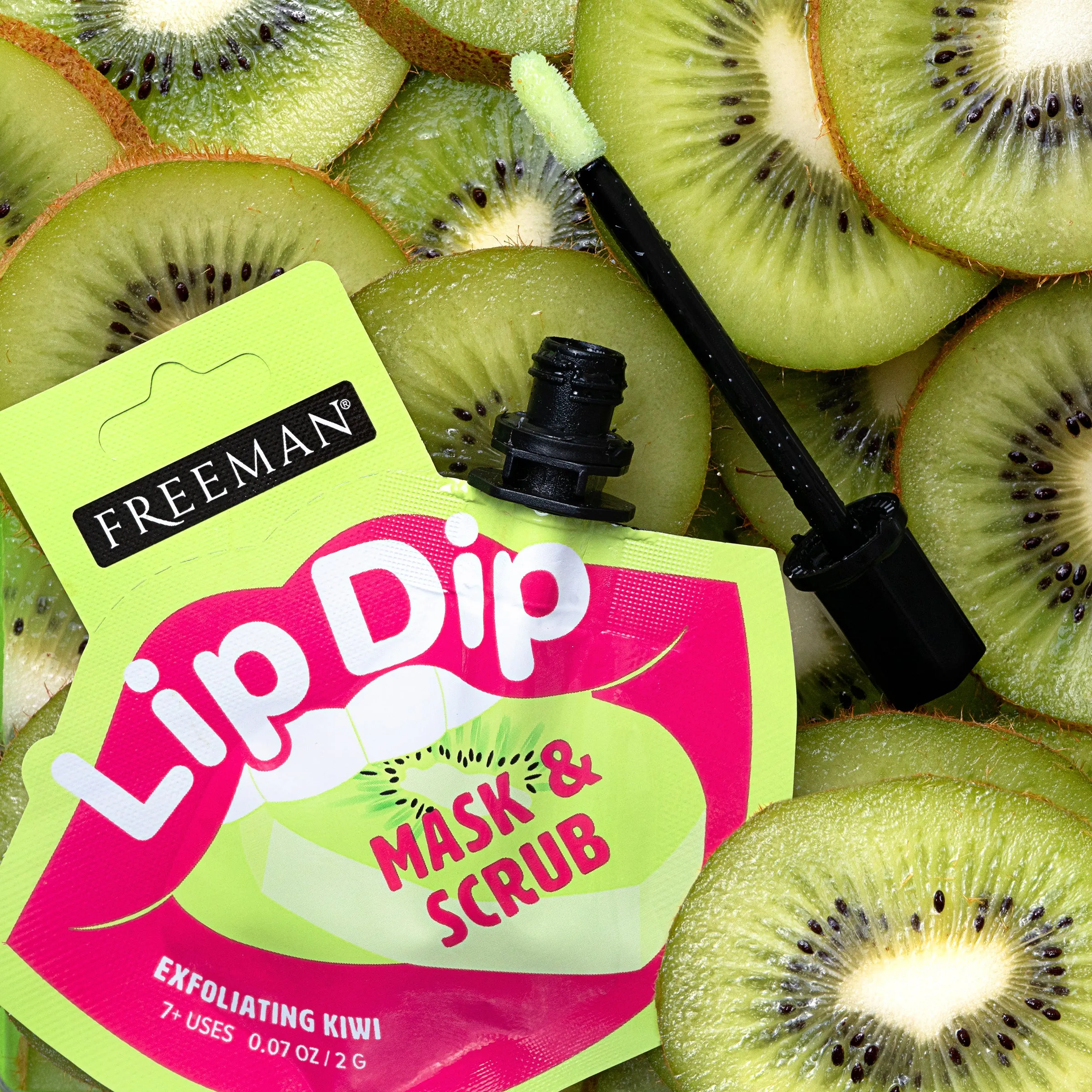 Freeman Beauty Lip Dip Exfoliating Kiwi Lip Scrub