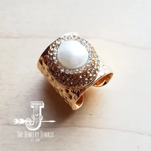 Freshwater Pearl Cuff Statement Ring 012t