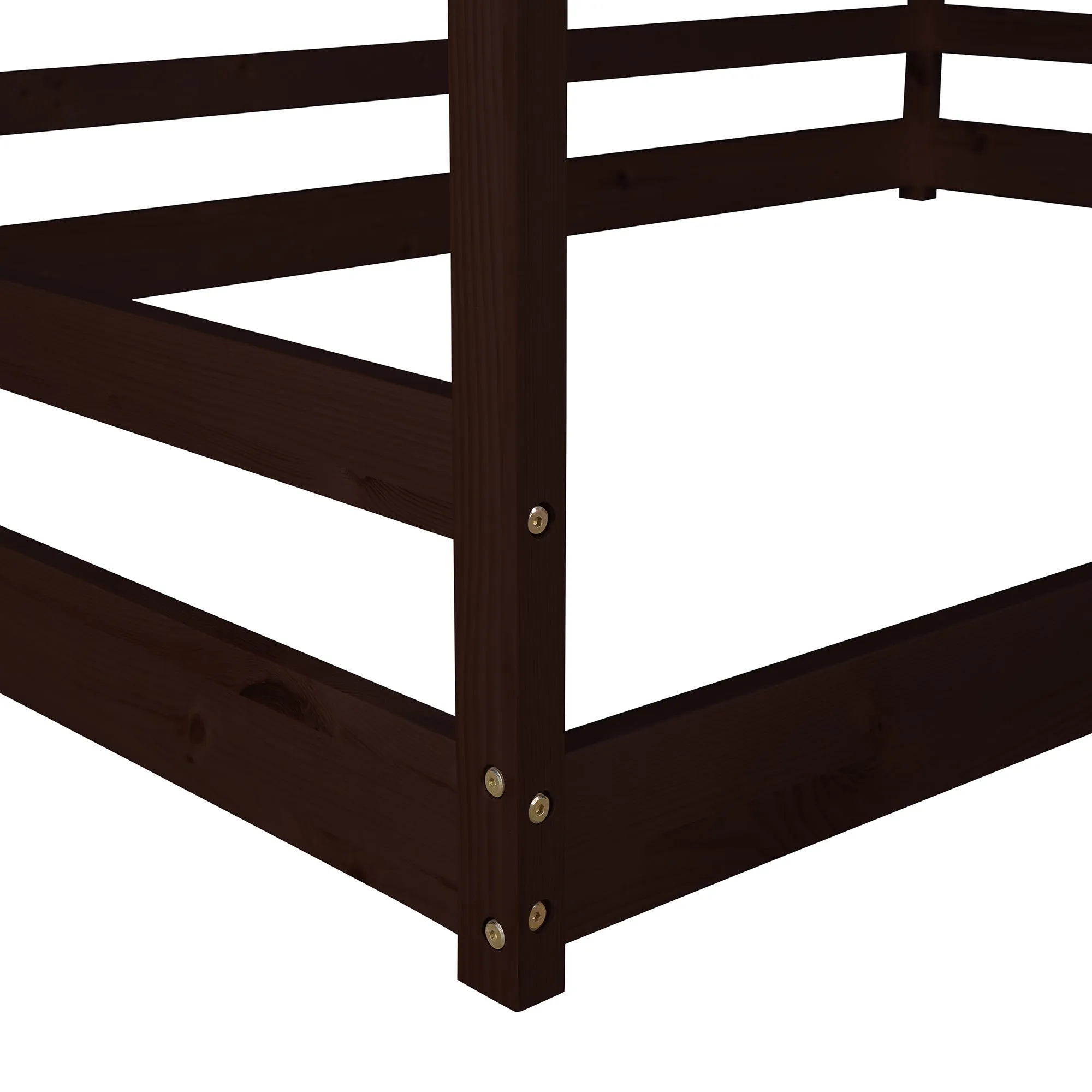 Full Size House Bed Wood Bed, Natural