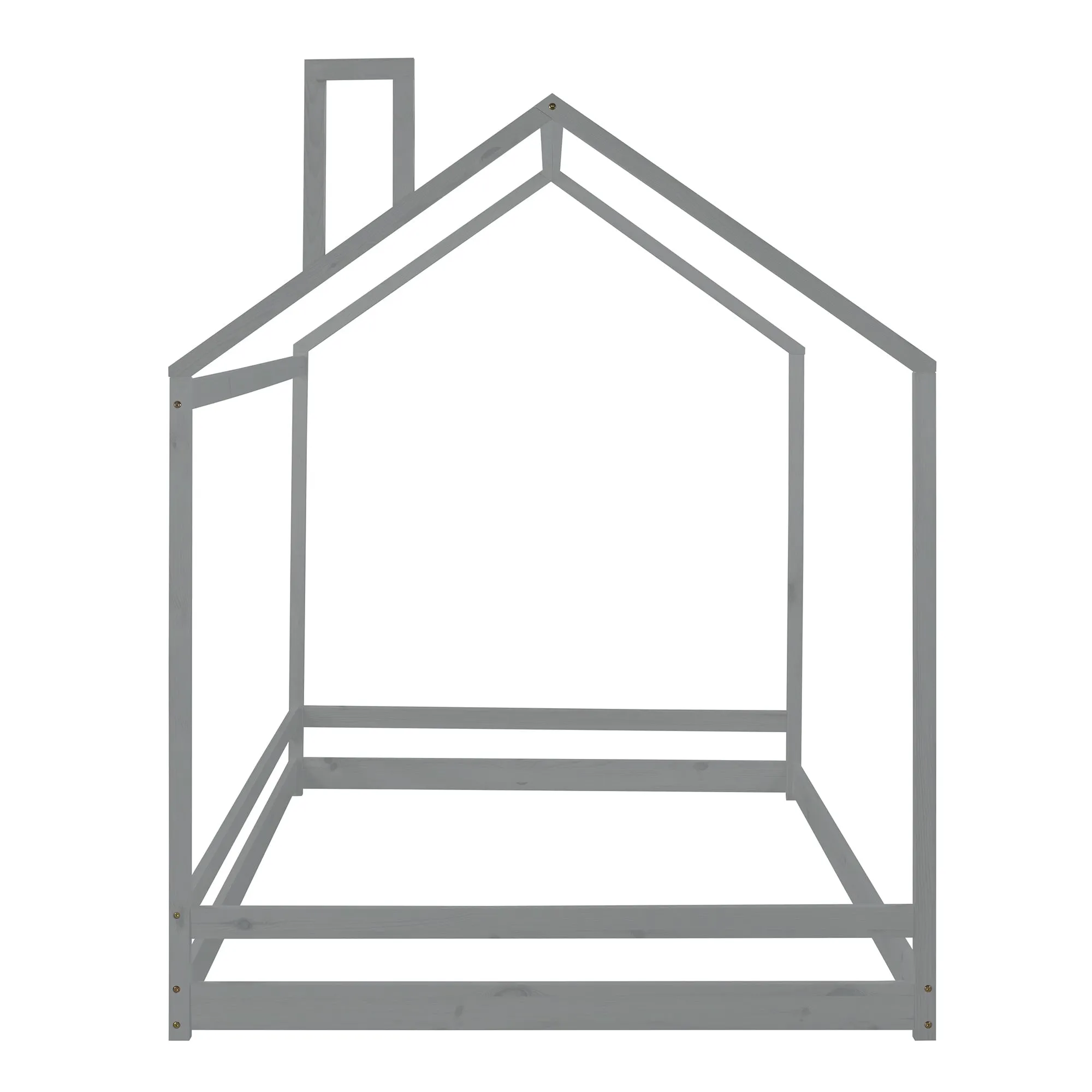 Full Size House Bed Wood Bed, Natural