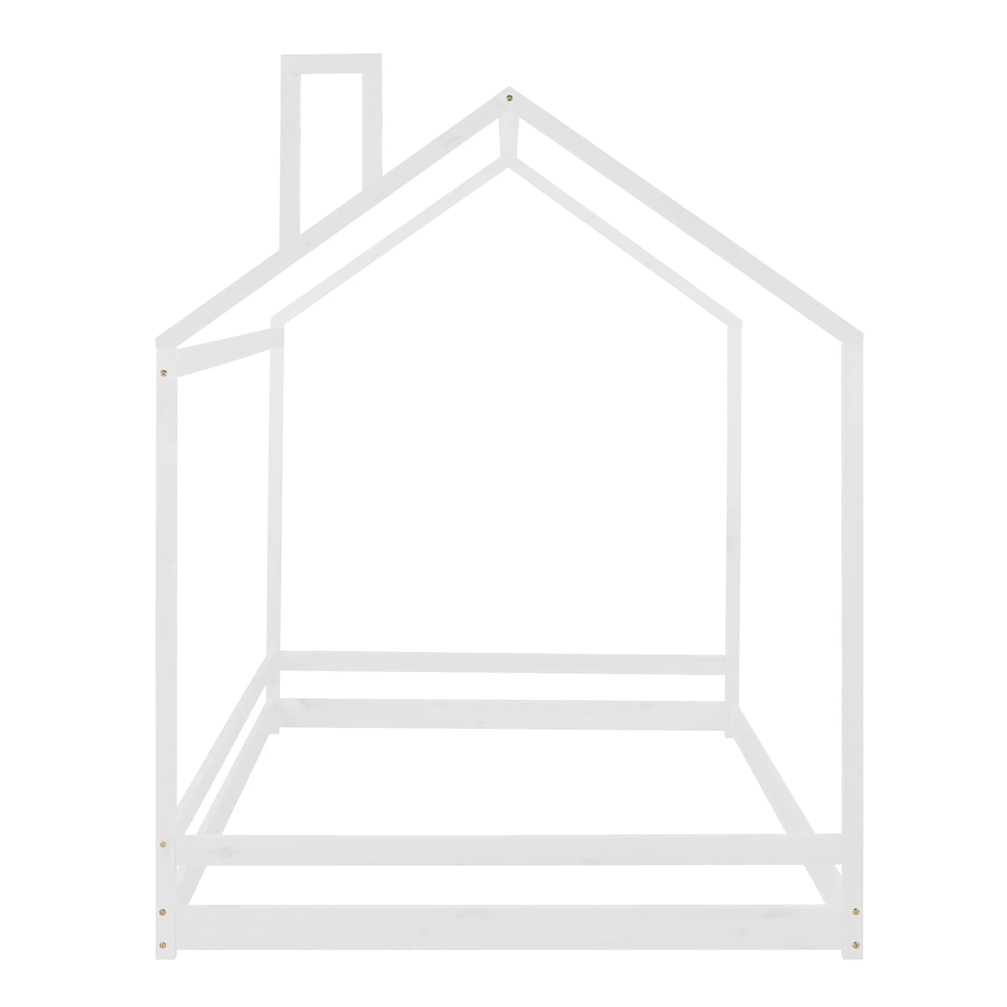 Full Size House Bed Wood Bed, Natural