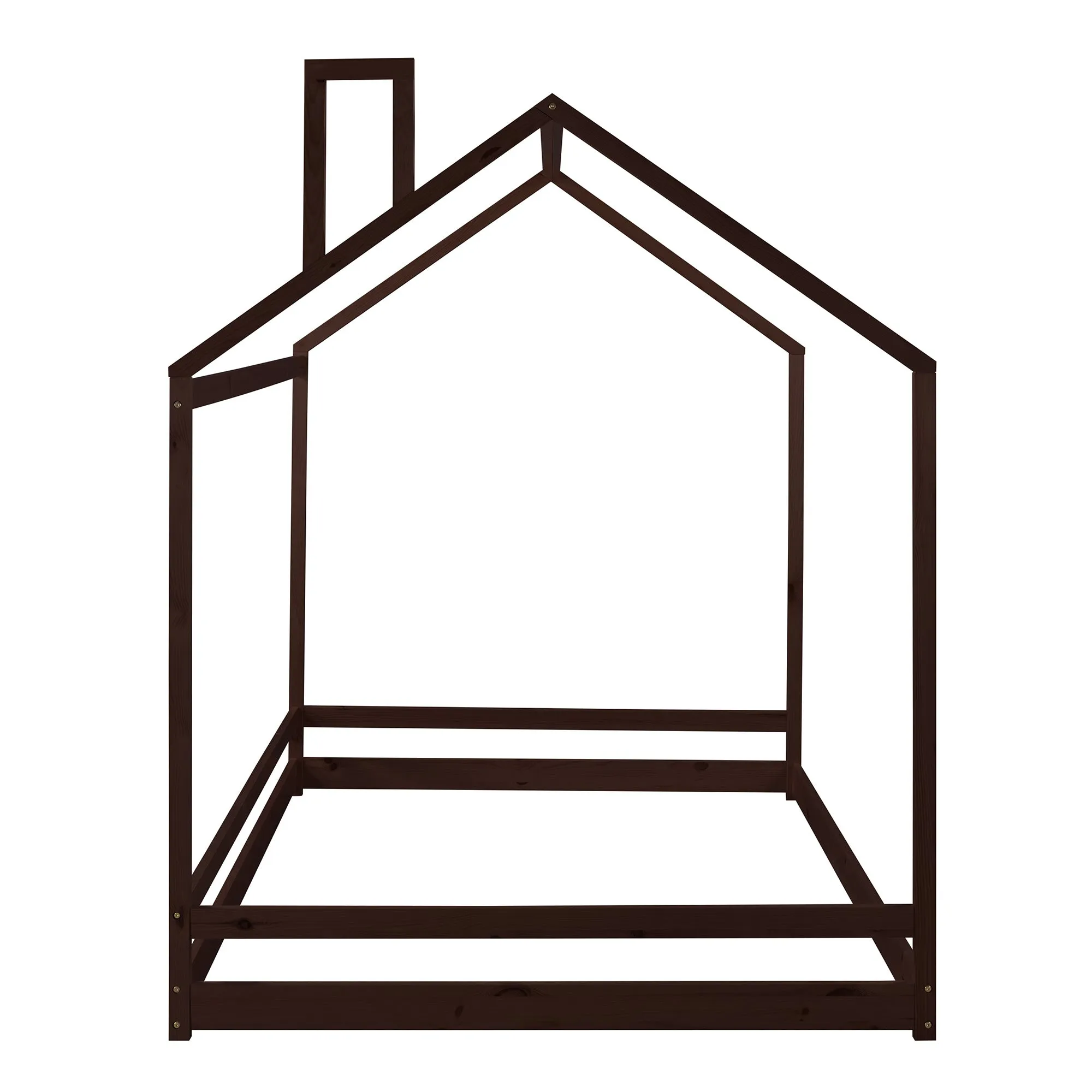 Full Size House Bed Wood Bed, Natural