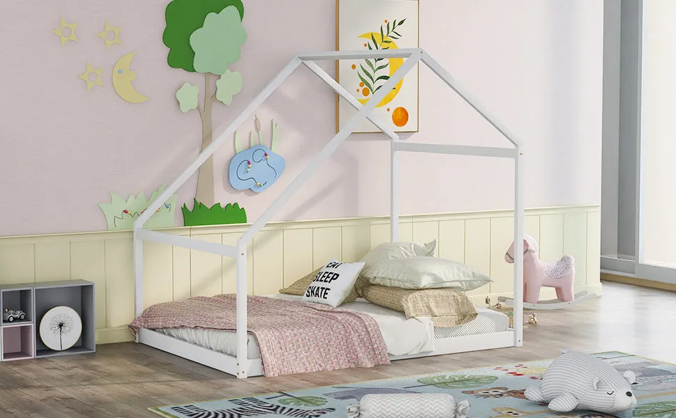 Full Size Wooden House Bed
