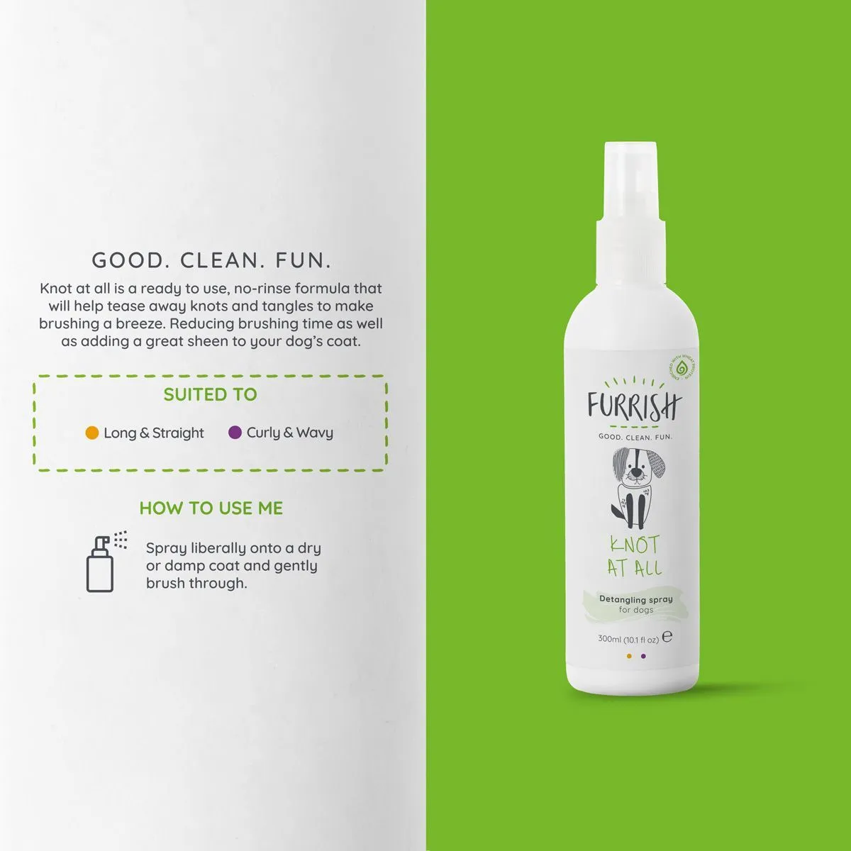 Furrish Knot At All Detangling Dog Spray 300ml