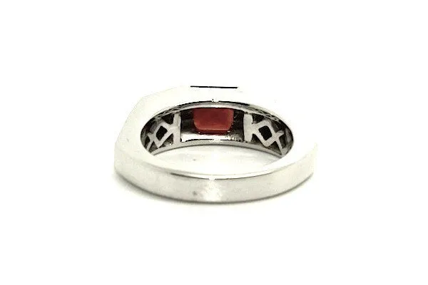 Garnet Unisex Flat Ring