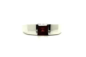 Garnet Unisex Flat Ring