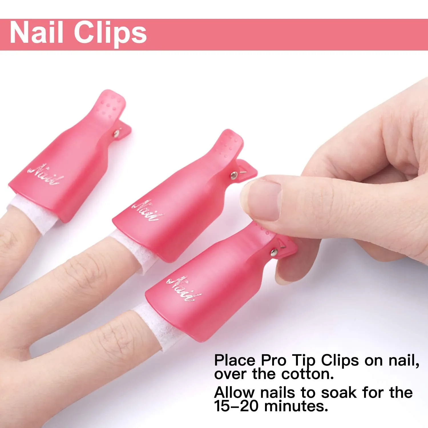Gel Polish Remover Kit: 450 Lint Free Nail Wipes, 10 Remover Clips, Cuticle Oil, Pusher, Nail File