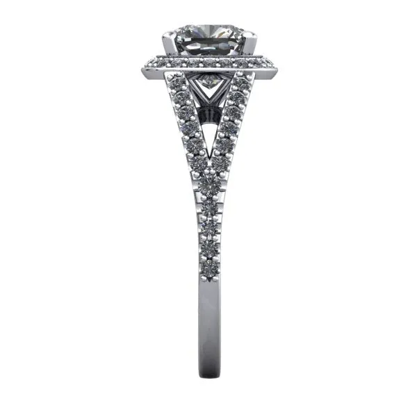 Genevieve Split-Shank Halo Engagement Ring (setting only)