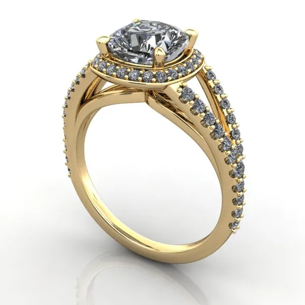 Genevieve Split-Shank Halo Engagement Ring (setting only)