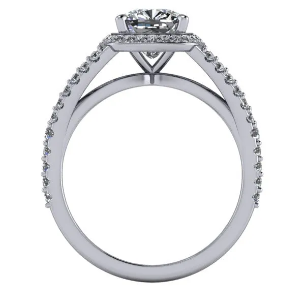 Genevieve Split-Shank Halo Engagement Ring (setting only)