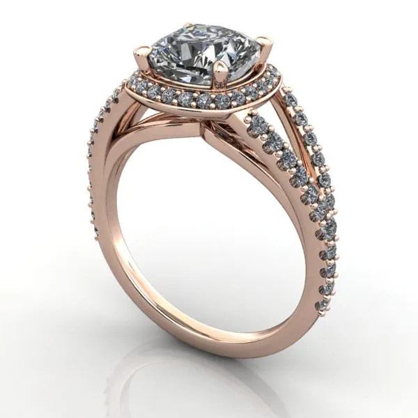 Genevieve Split-Shank Halo Engagement Ring (setting only)