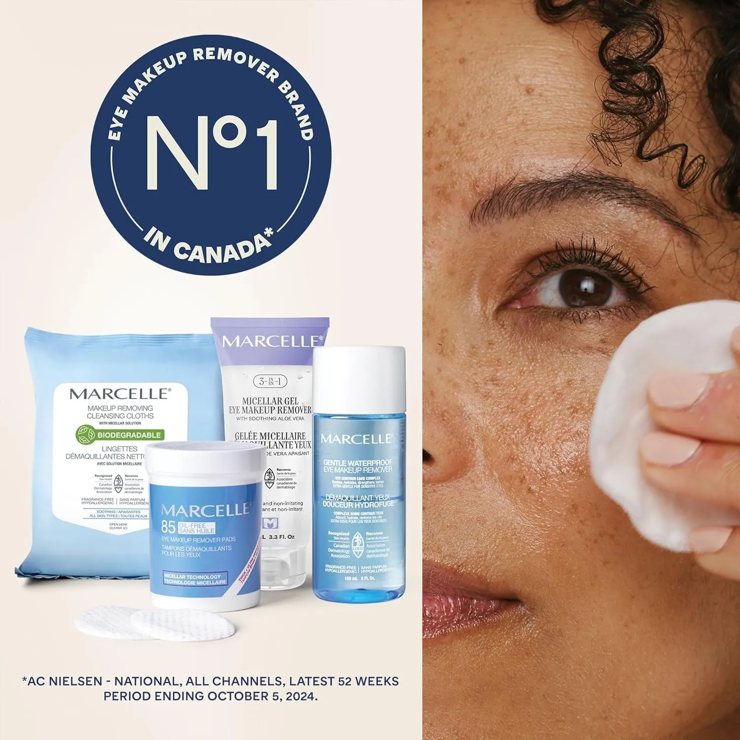Gentle Eye Make-Up Remover Pads, Sensitive Eyes, Waterproof Makeup Removal, Hypoallergenic, Fragrance-Free, Paraben-Free, Alcohol-Free, Cruelty-Free, 85 Pads