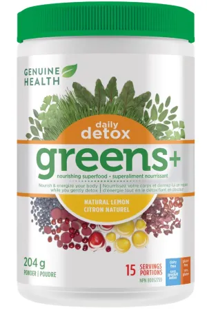 GENUINE HEALTH Greens  Daily Detox (Natural Lemon - 204 g)