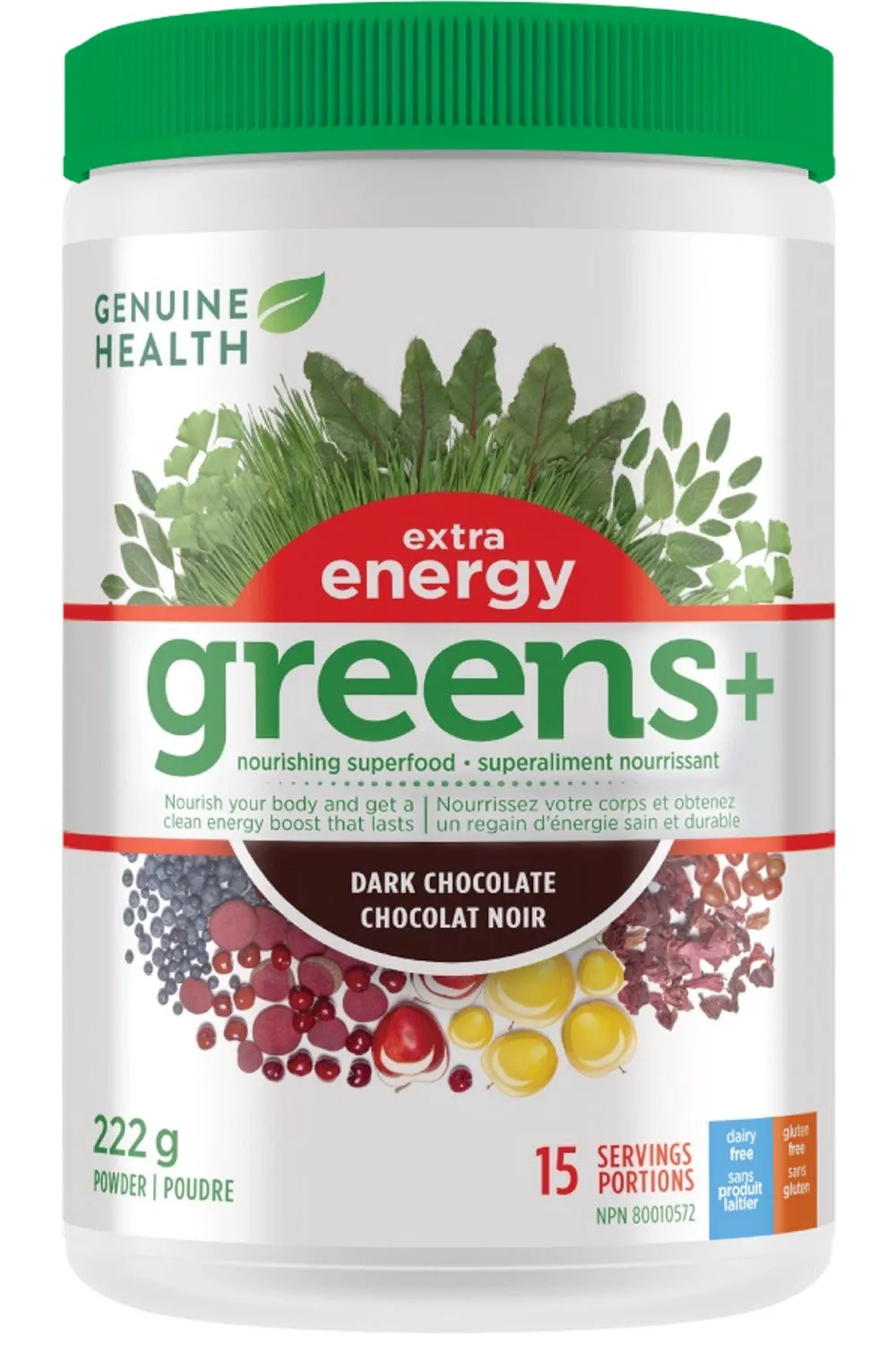 GENUINE HEALTH Greens  Extra Energy (Chocolate - 222 g)