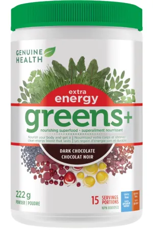 GENUINE HEALTH Greens  Extra Energy (Chocolate - 222 g)