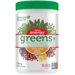Genuine Health Greens  Extra Energy - Natural Orange 199g (15 servings)