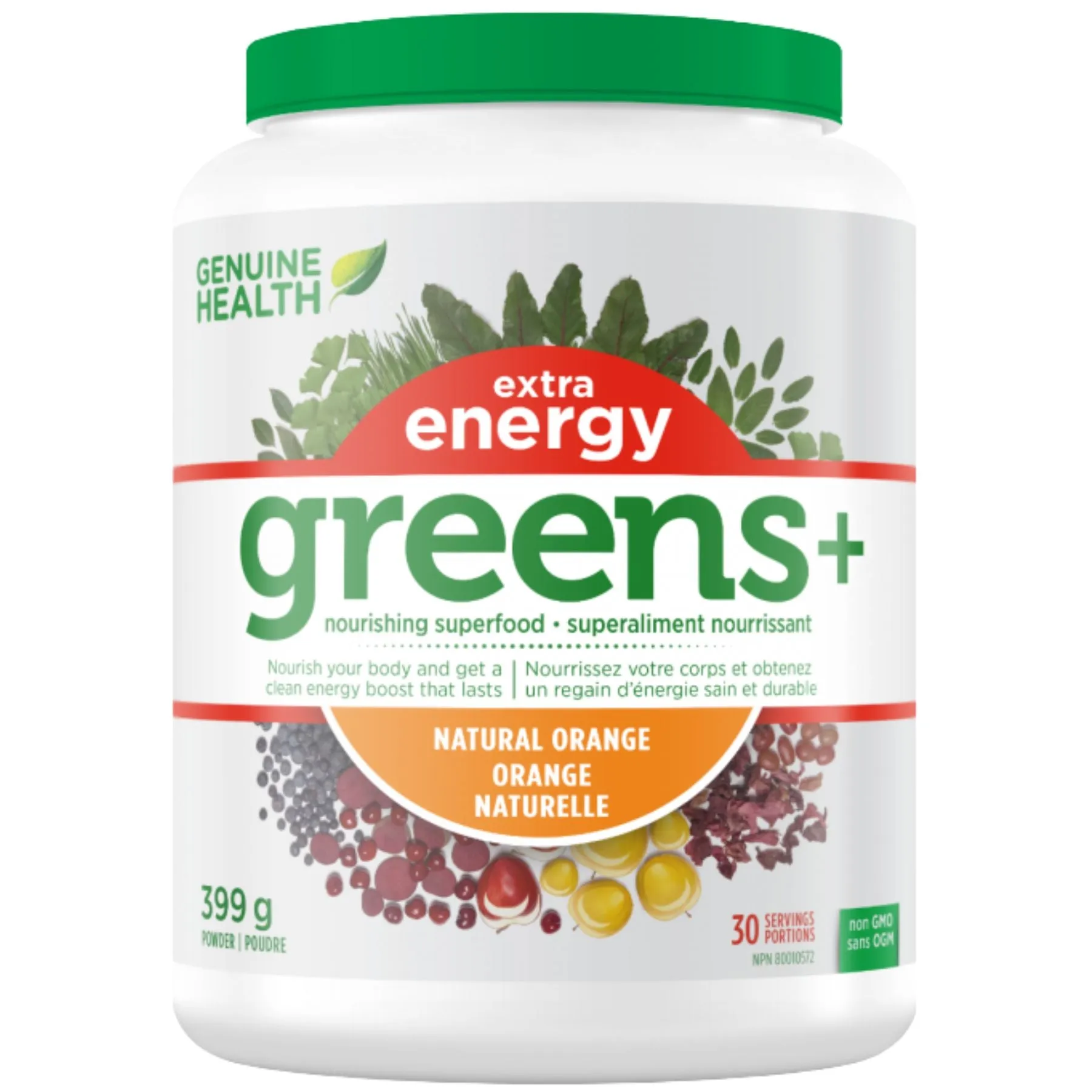 Genuine Health Greens  Extra Energy - Natural Orange 399g