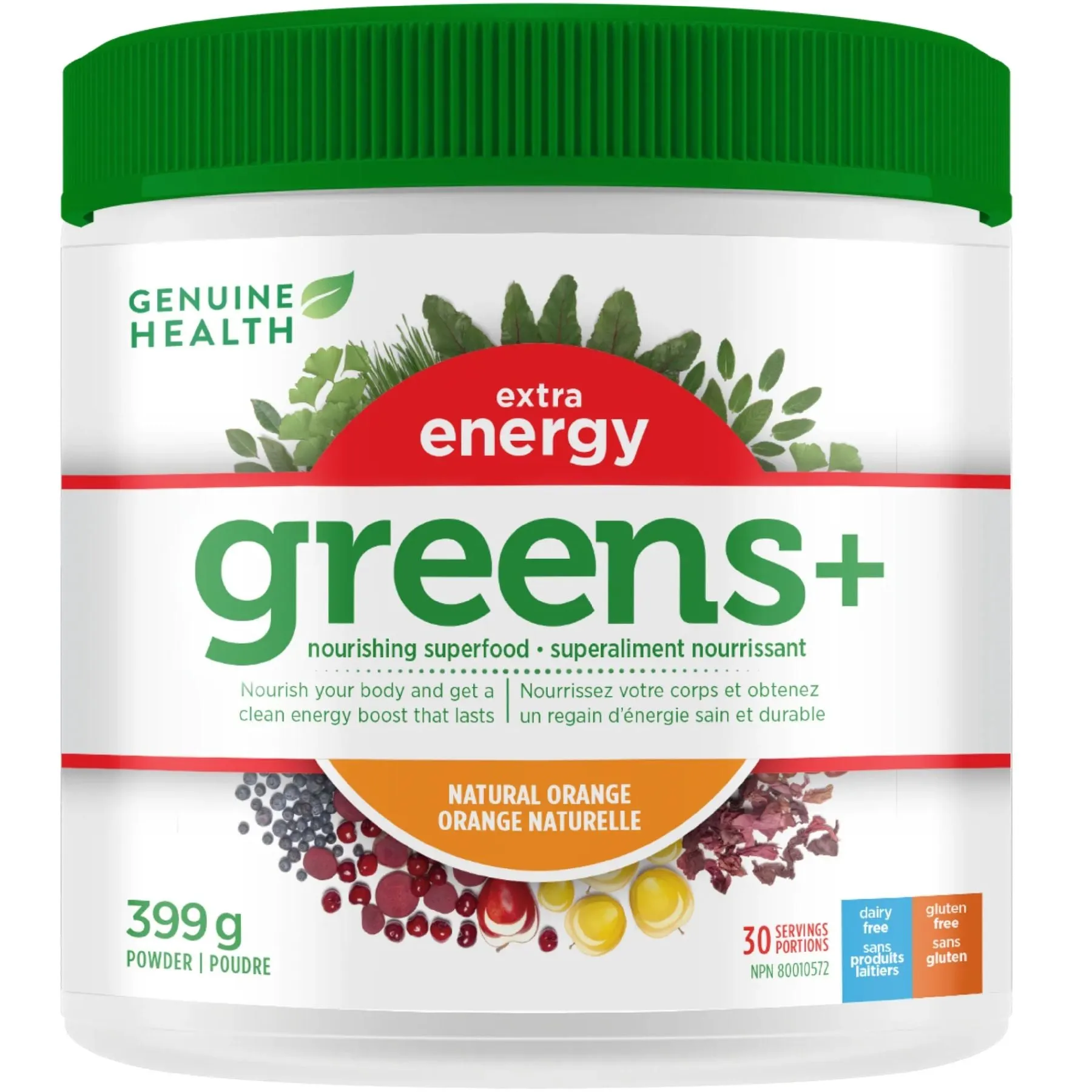 Genuine Health Greens  Extra Energy - Natural Orange 399g