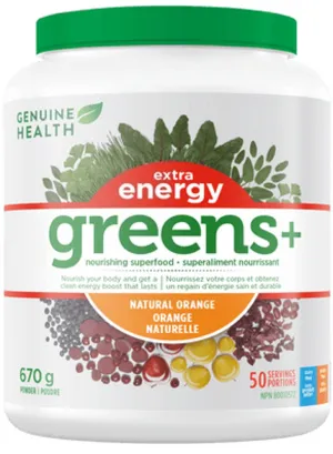 GENUINE HEALTH Greens  Extra Energy (Orange - 50 servings)