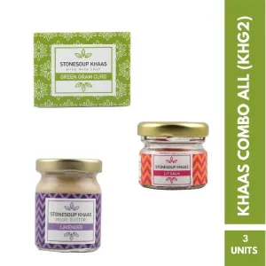 Gift Combo (KHG2)- Green gram Curd, Lip Balm, Lavender Body Butter