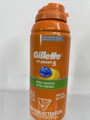 Gillette Fusion 5 Ultra Sensitive Ultra Sensible Shave Gel 2.5oz  New No Cap