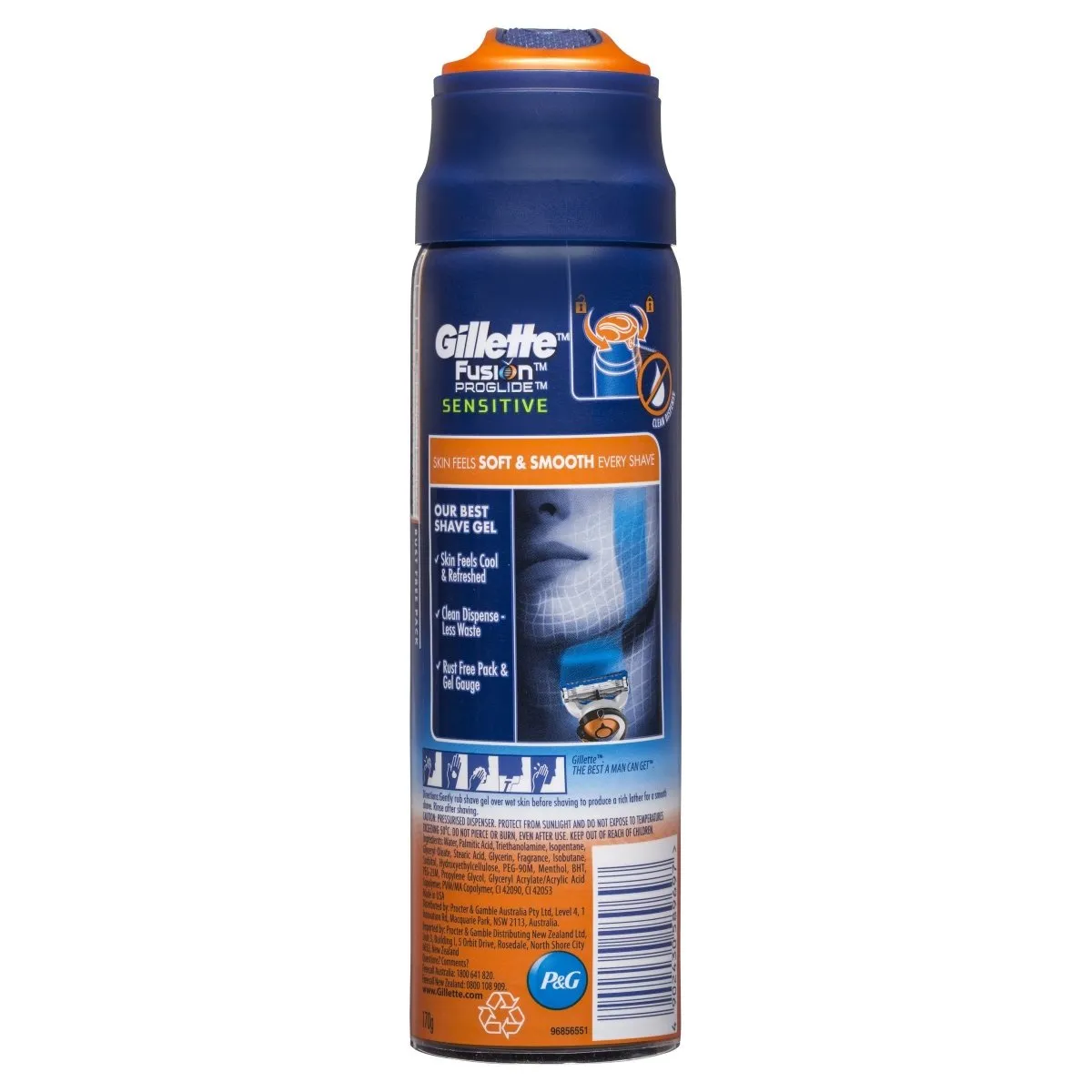 Gillette Fusion Proglide Sensitive Shaving Gel Active Sport 170g