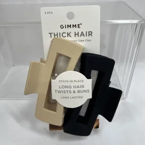 Gimme 2pc Thick Hair Jaw Claw Clips Tight Hold Long Hair No Breakage Twist Buns