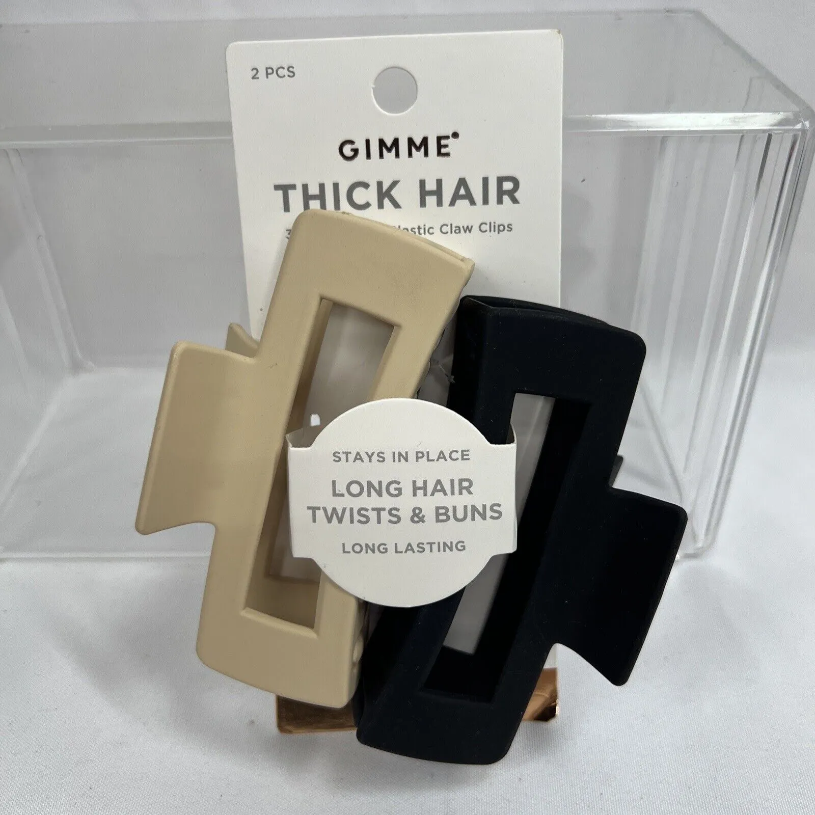 Gimme 2pc Thick Hair Jaw Claw Clips Tight Hold Long Hair No Breakage Twist Buns