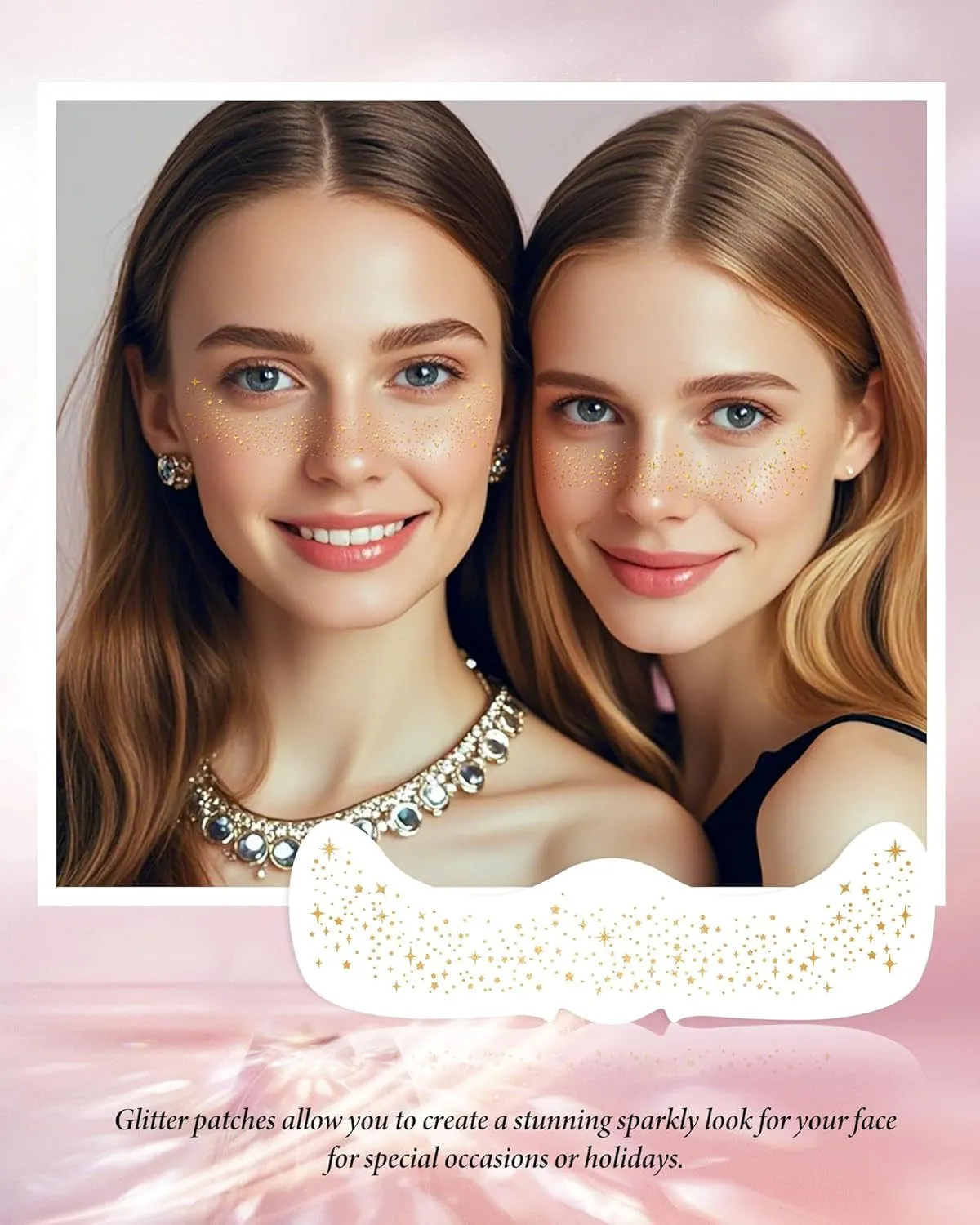Glitter Freckles, Glitter Freckles Face Tattoo - 10 PCS Gold Sparkle Freckles for Women & Girls | Glow up Makeup Patches | Cosmetic Glitter for Face