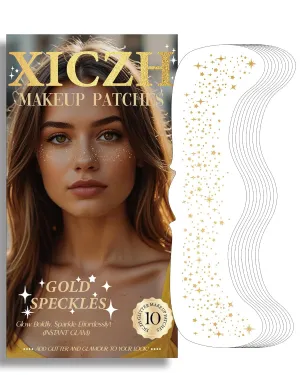 Glitter Freckles, Glitter Freckles Face Tattoo - 10 PCS Gold Sparkle Freckles for Women & Girls | Glow up Makeup Patches | Cosmetic Glitter for Face