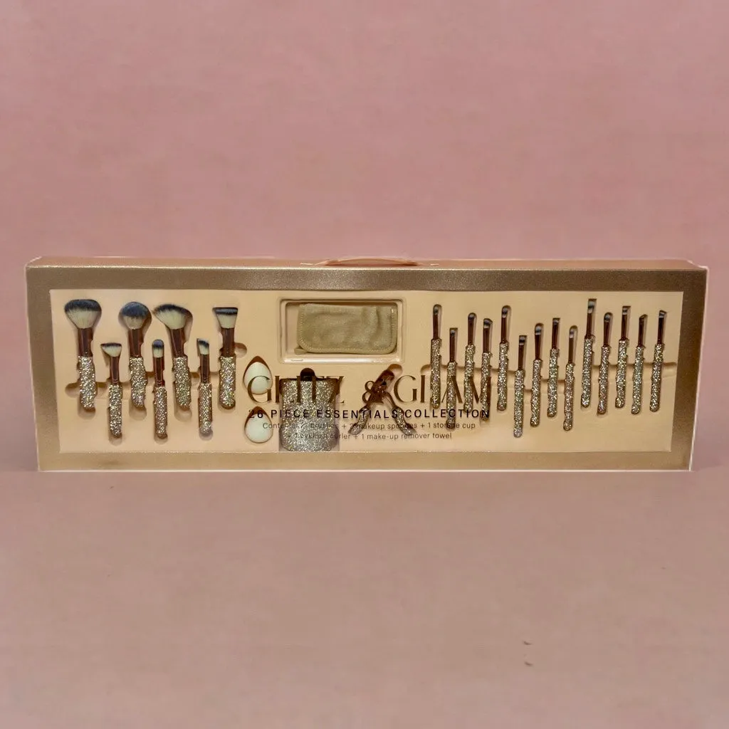 Glitz & Glam | LIMITED EDITION CHAMPAGNE 26pc Essentials Collection Brush Set | MU9682