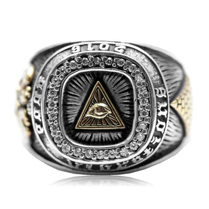 God Eye Ring Men Cubic Zircon Charm Hip Hop Jewelry