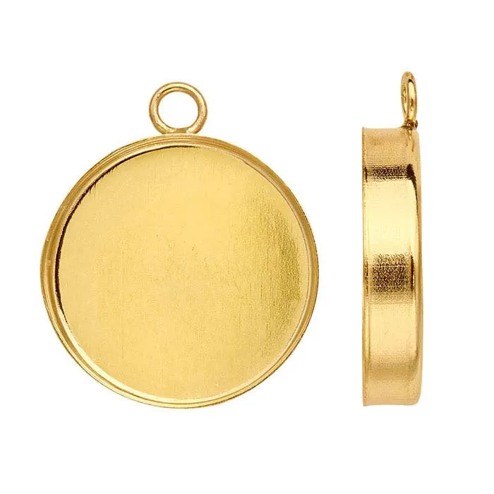 Gold Filled Round Bezel Pendant Blank