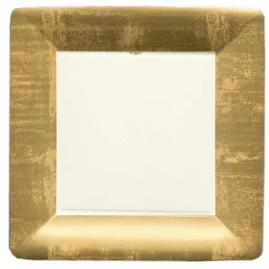 Gold Leaf Square Paper Dinner Plates