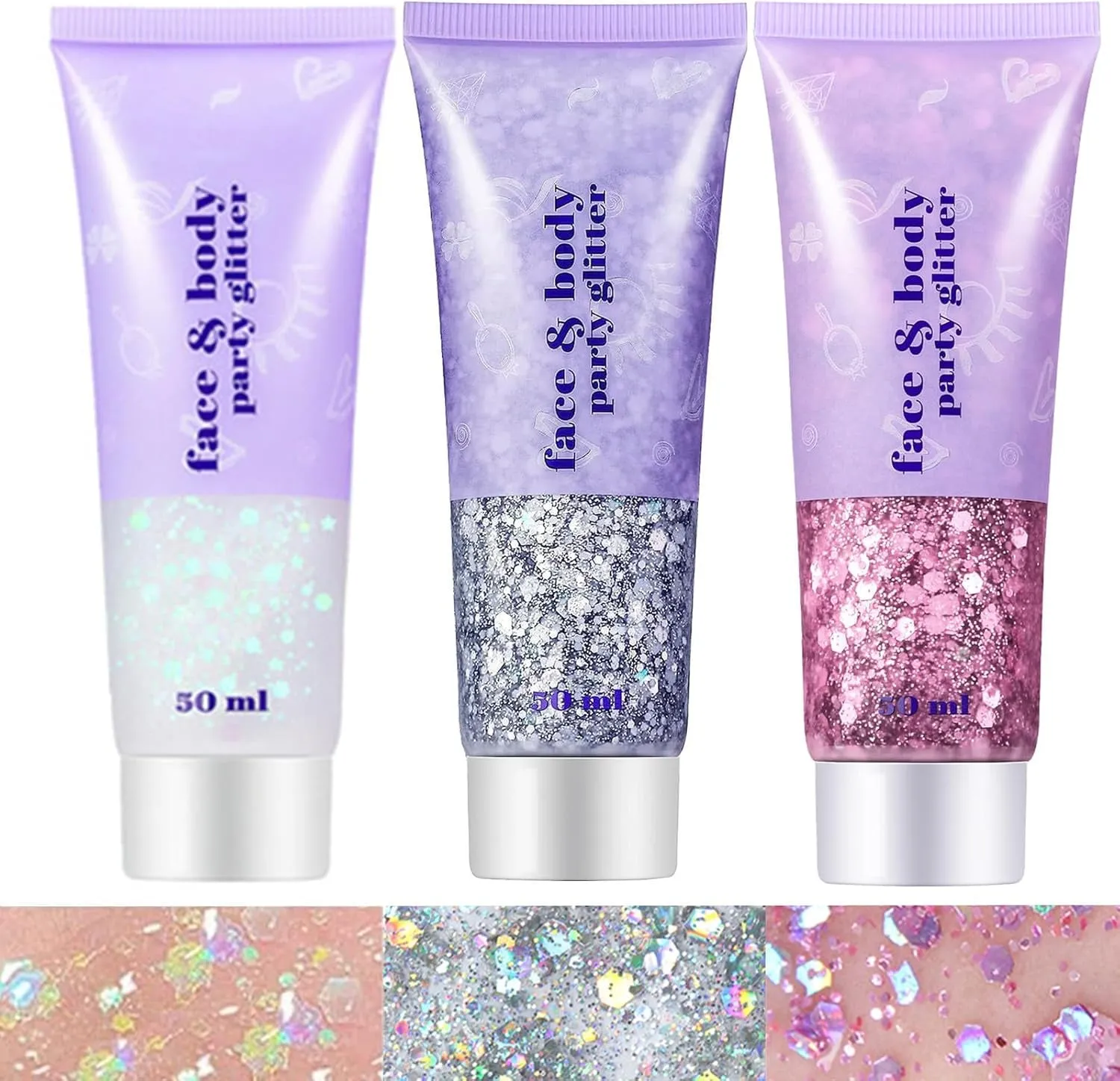Green Face Body Glitter,St Patricks Day Face Glitter Makeup,Green Face Paint Holographic Chunky Sequins Glitters for Eye Lip Hair Nails,Festival Rave Accessories,52G