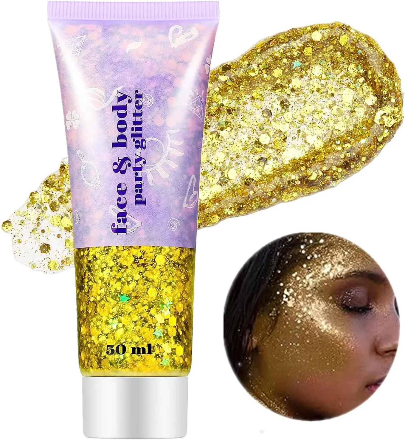Green Face Body Glitter,St Patricks Day Face Glitter Makeup,Green Face Paint Holographic Chunky Sequins Glitters for Eye Lip Hair Nails,Festival Rave Accessories,52G