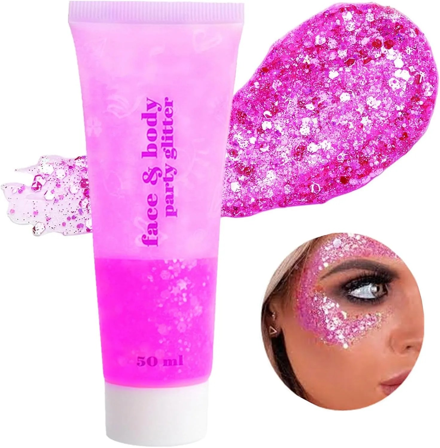 Green Face Body Glitter,St Patricks Day Face Glitter Makeup,Green Face Paint Holographic Chunky Sequins Glitters for Eye Lip Hair Nails,Festival Rave Accessories,52G