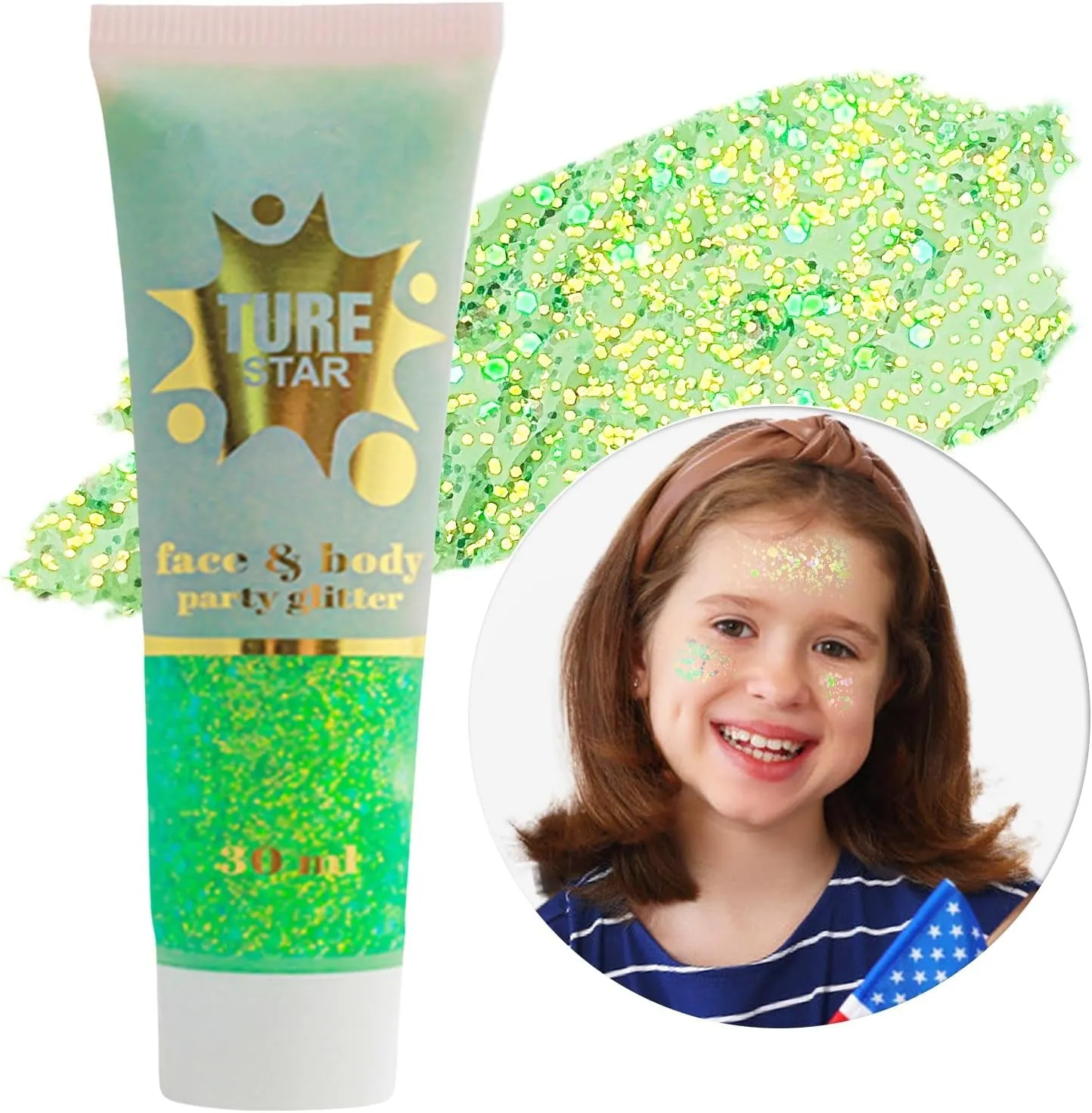 Green Face Body Glitter,St Patricks Day Face Glitter Makeup,Green Face Paint Holographic Chunky Sequins Glitters for Eye Lip Hair Nails,Festival Rave Accessories,52G