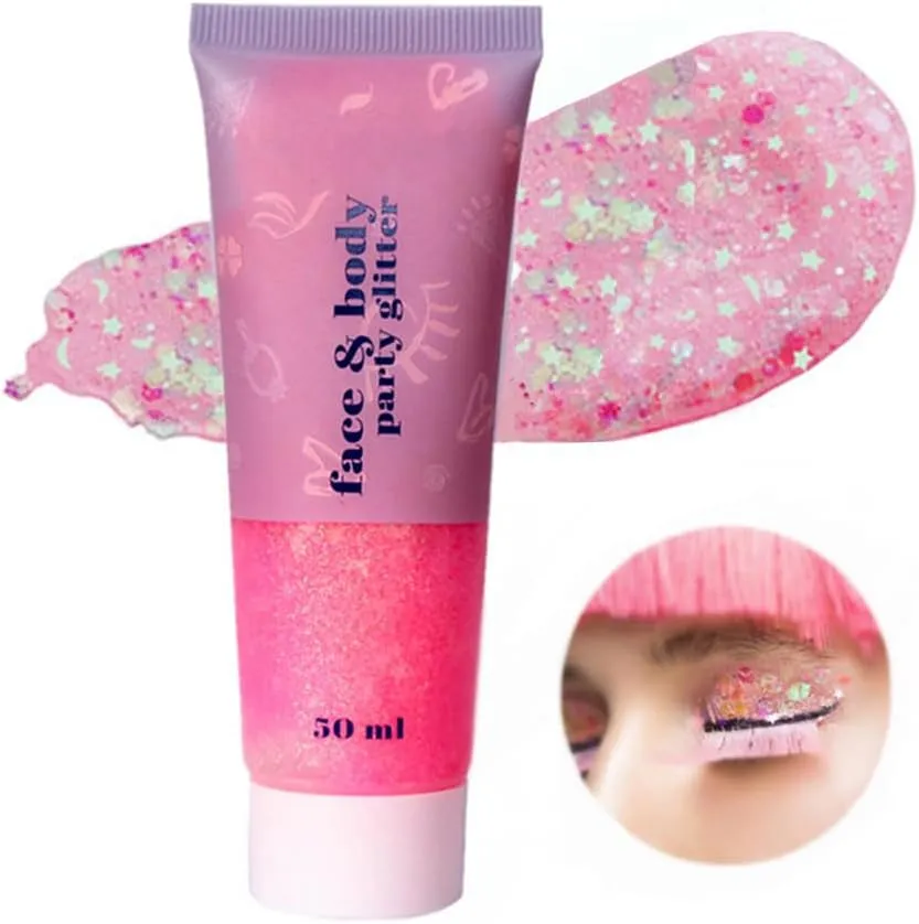 Green Face Body Glitter,St Patricks Day Face Glitter Makeup,Green Face Paint Holographic Chunky Sequins Glitters for Eye Lip Hair Nails,Festival Rave Accessories,52G