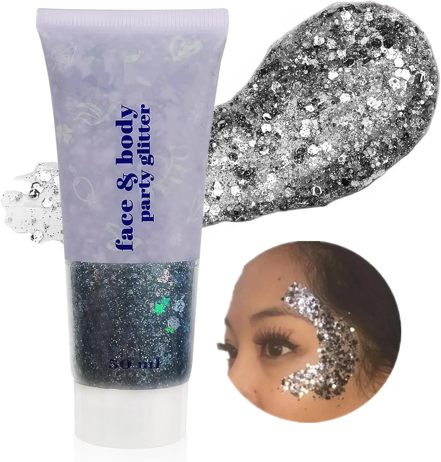 Green Face Body Glitter,St Patricks Day Face Glitter Makeup,Green Face Paint Holographic Chunky Sequins Glitters for Eye Lip Hair Nails,Festival Rave Accessories,52G