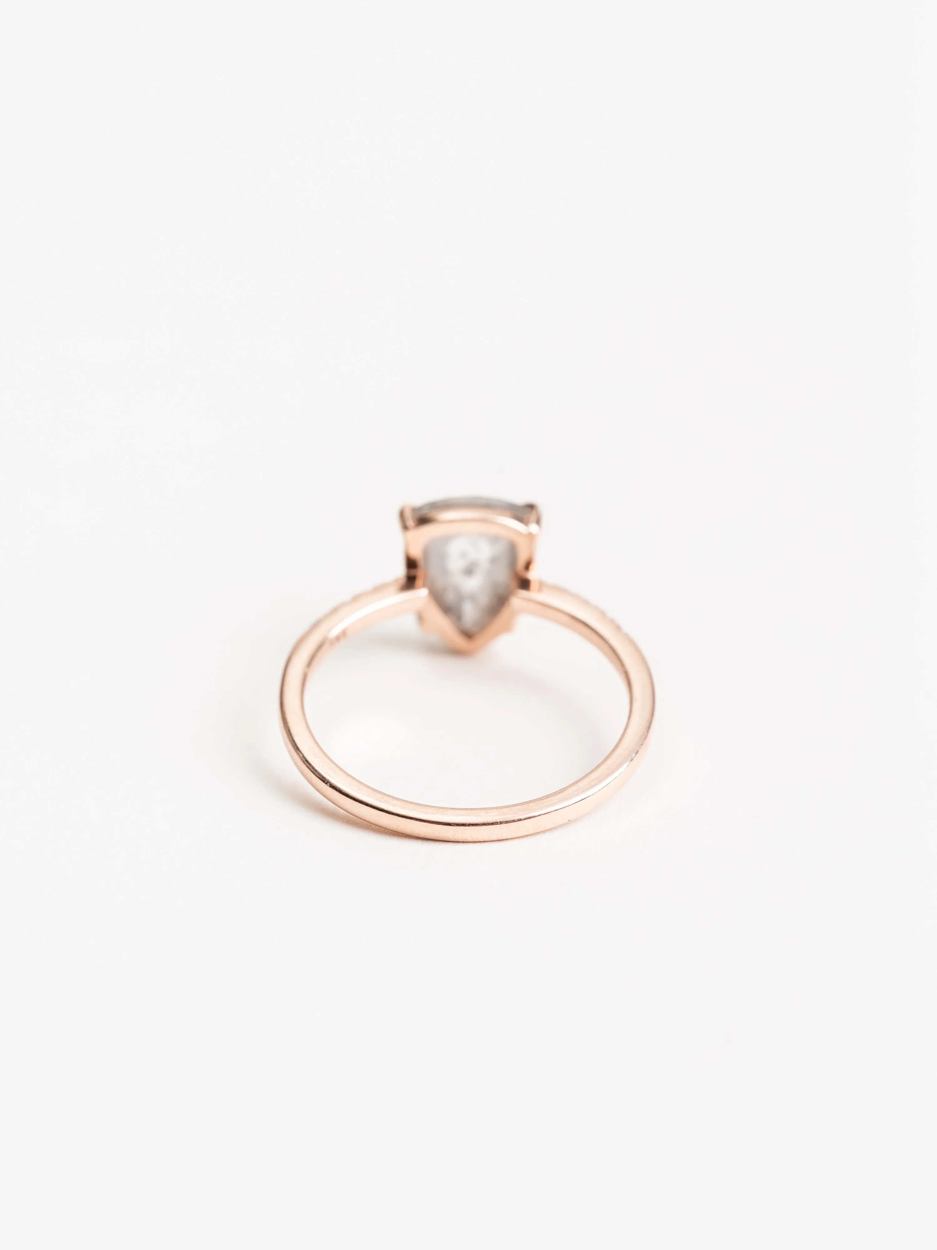 grey pear diamond ring with jules setting