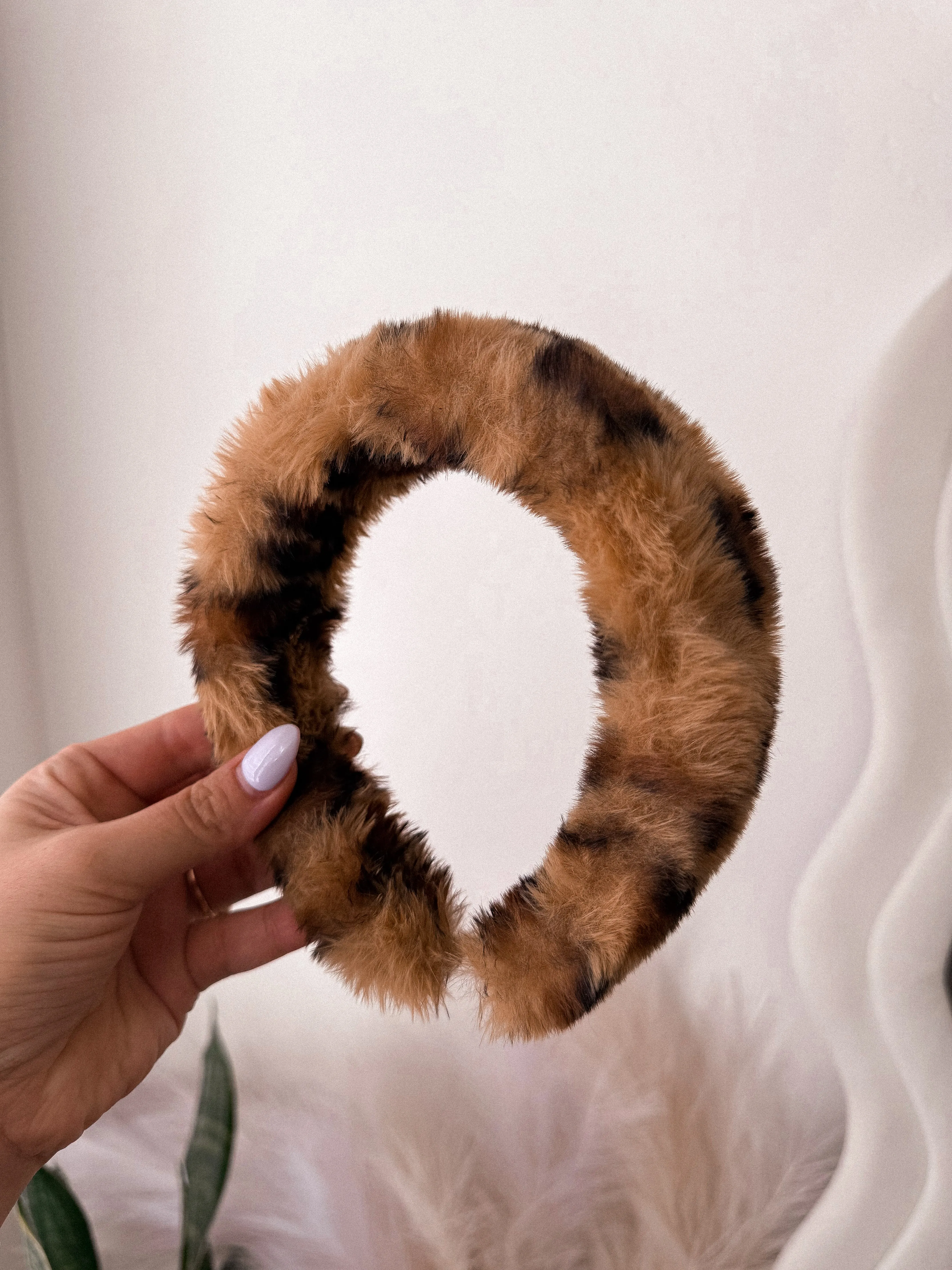 GRWM teddy leopard print headband