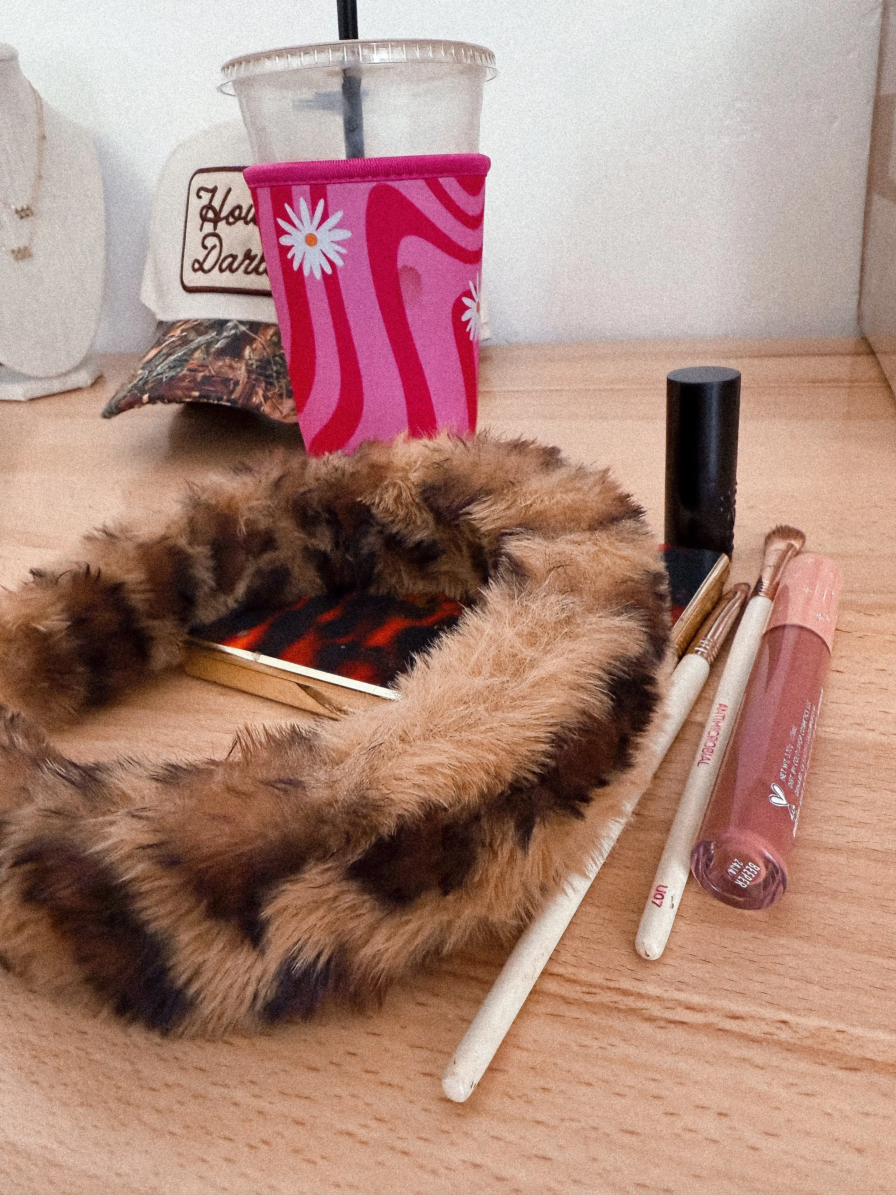 GRWM teddy leopard print headband