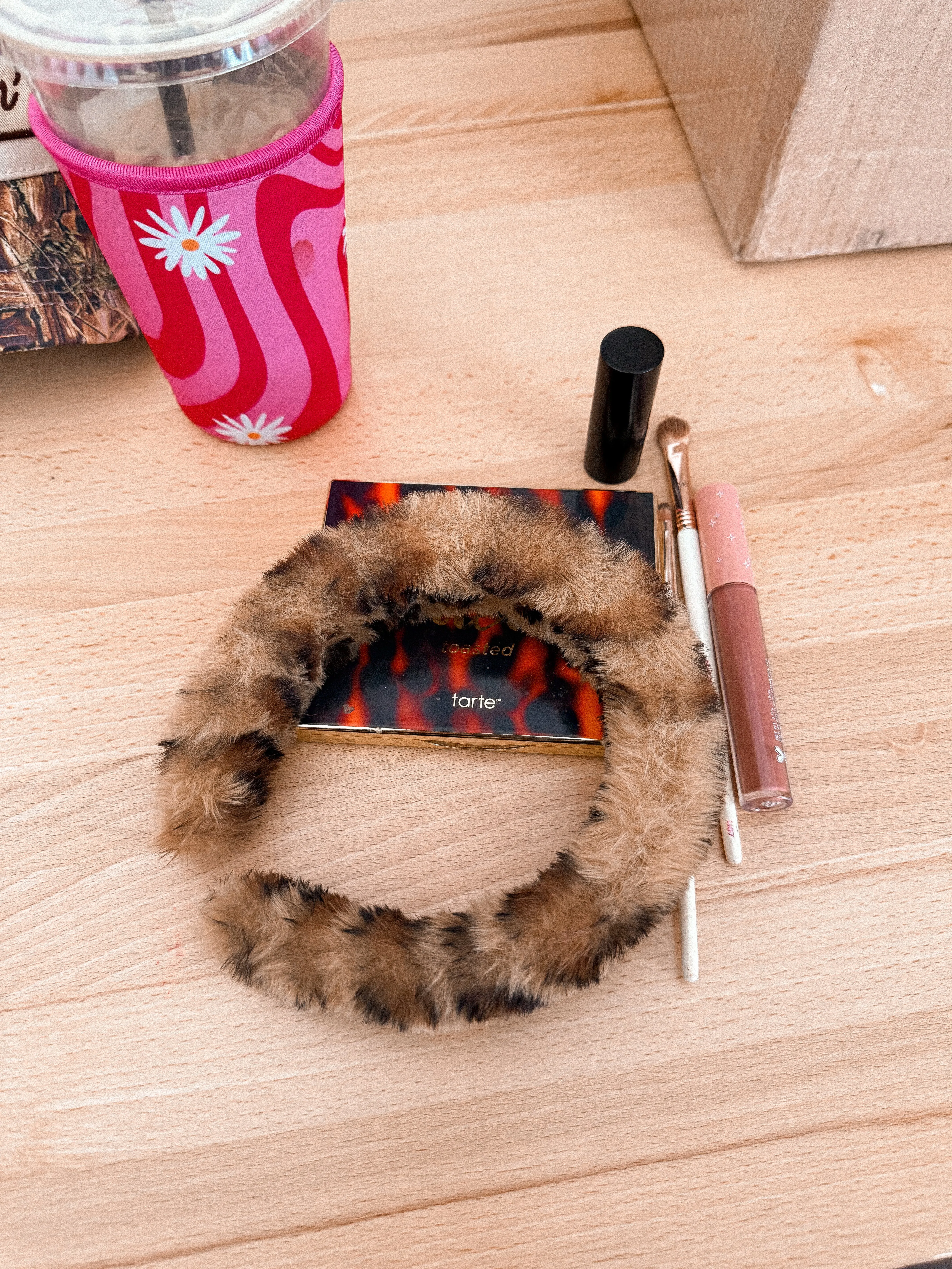 GRWM teddy leopard print headband