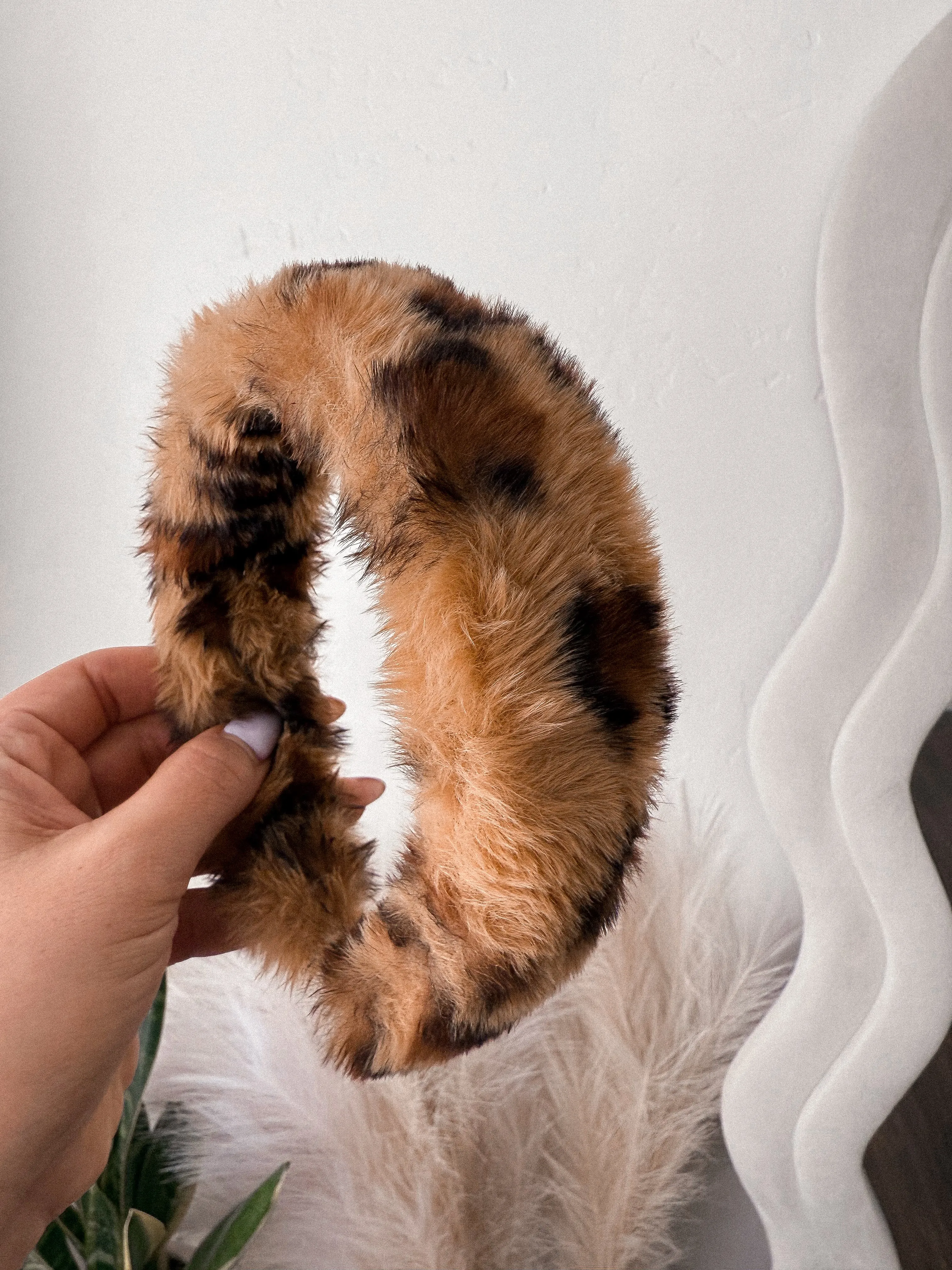 GRWM teddy leopard print headband