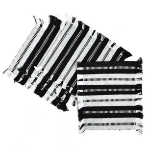 Guatemala Hand Woven Celebration Coasters | Black & White