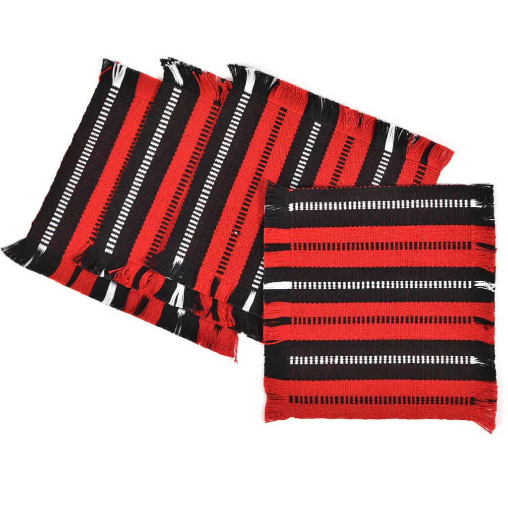 Guatemala Hand Woven Celebration Coasters | Cajola Red