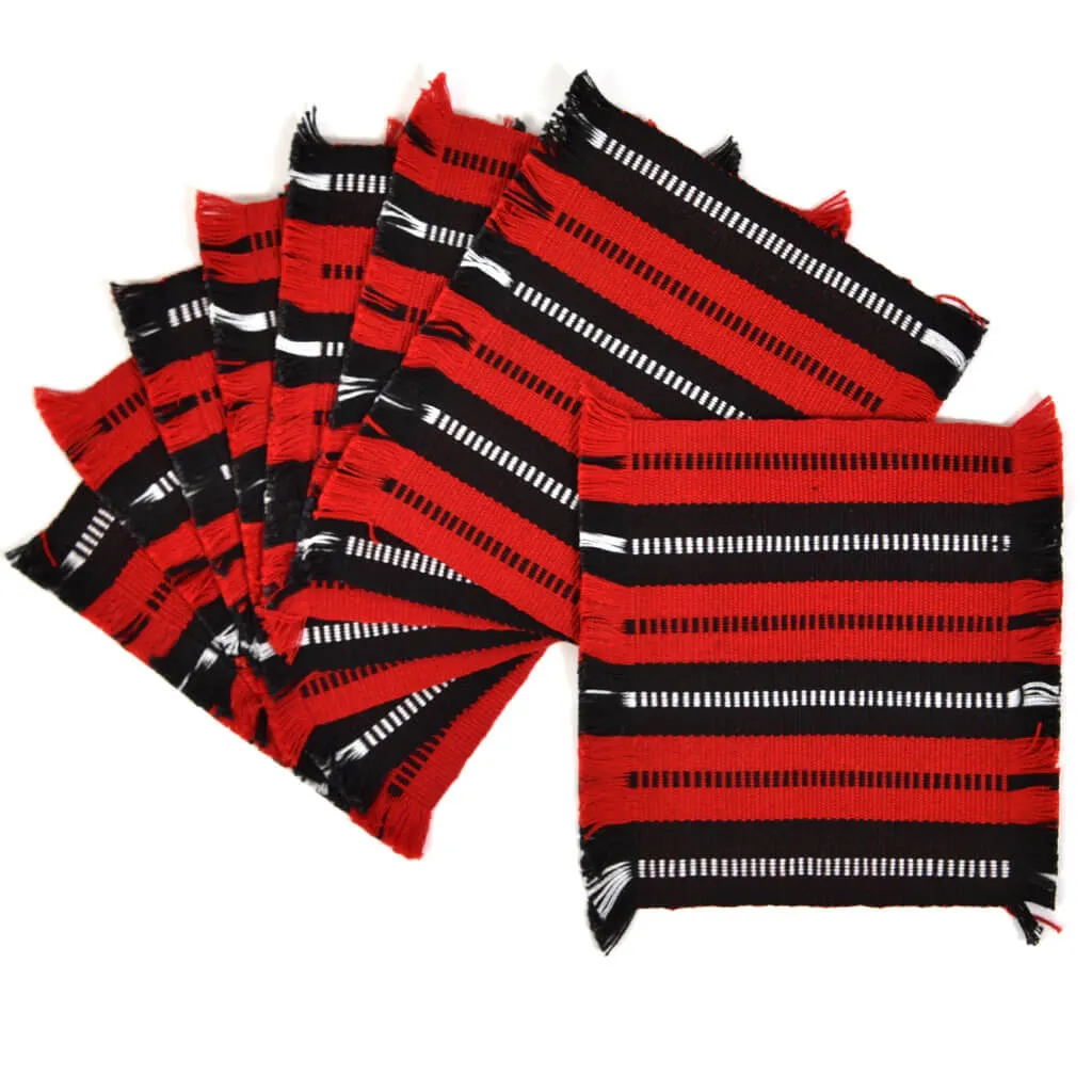 Guatemala Hand Woven Celebration Coasters | Cajola Red
