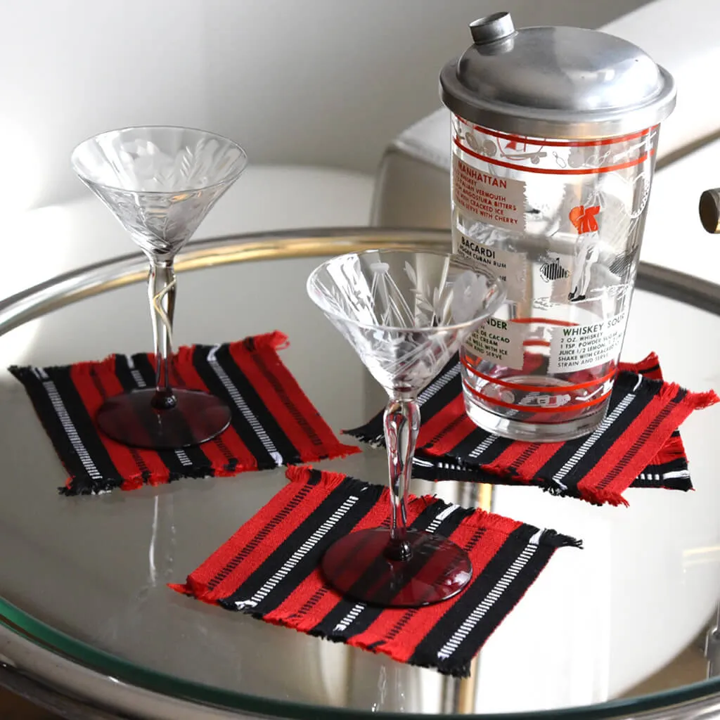 Guatemala Hand Woven Celebration Coasters | Cajola Red
